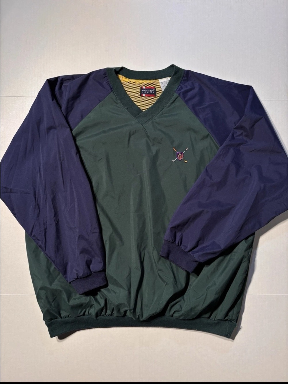 Vtg Bugle Boy Classics 90’s Golf Color Block Pullover V Neck Windbreaker XL